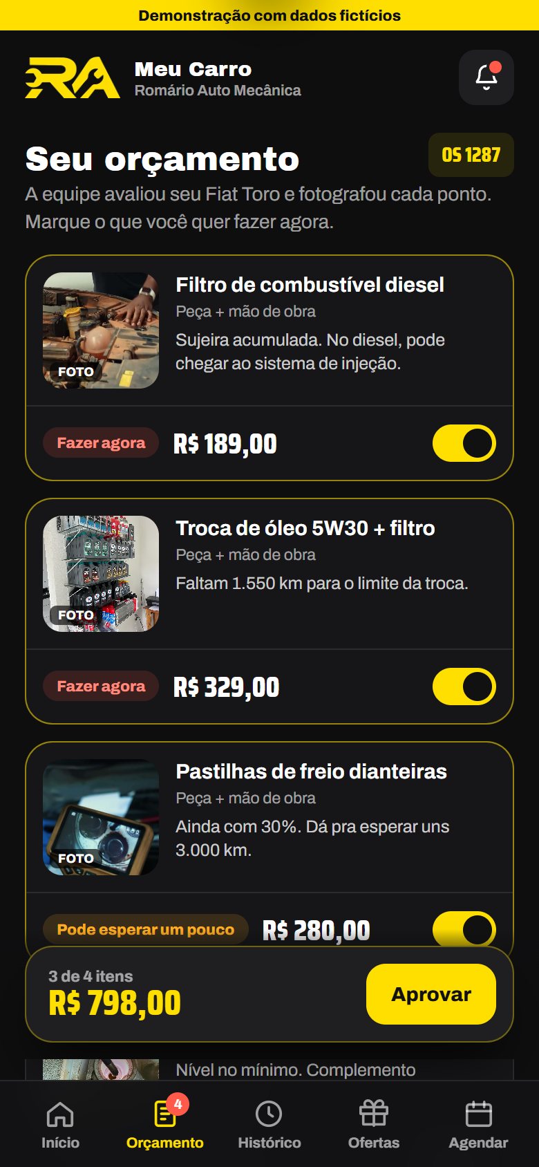 Orçamento no Meu Carro